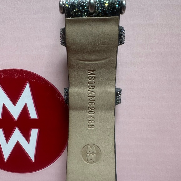 Sparkle Glitter Leather Michele Watch Band 18mm - Picture 6 of 9